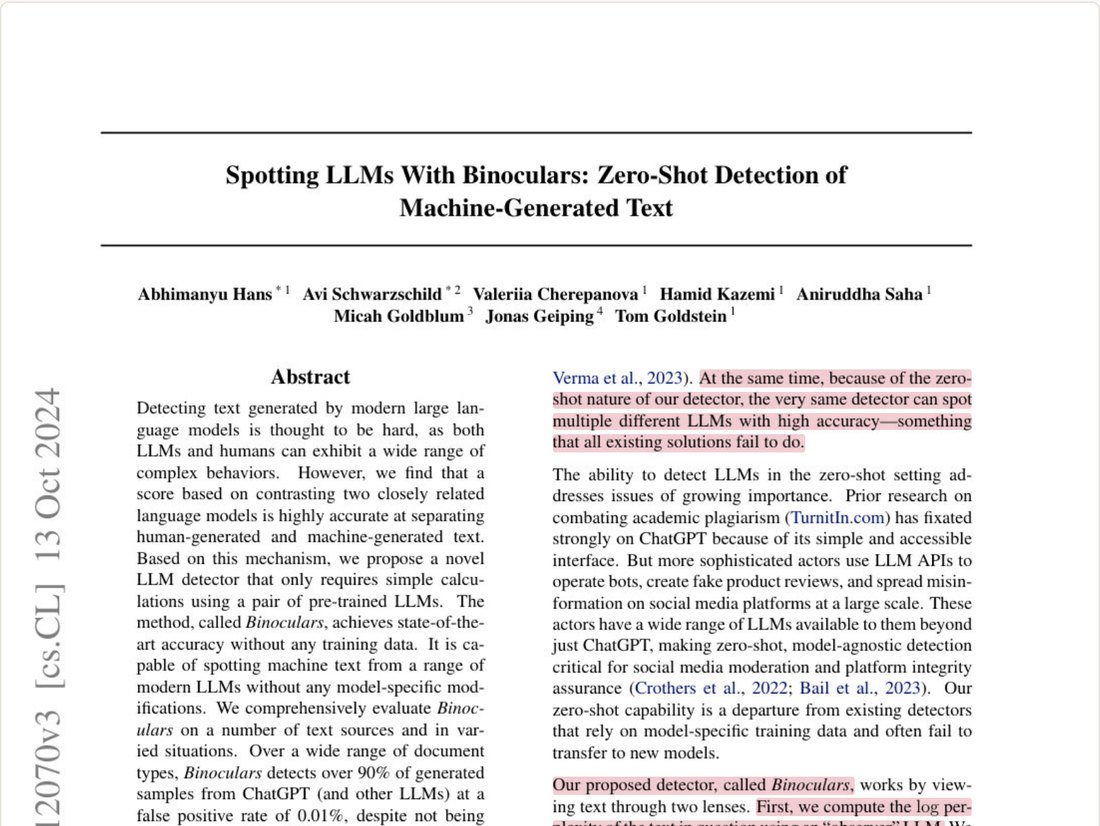 A paper page with highlighted findings